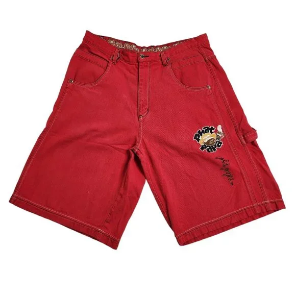 Phat Papa | Shorts | Phat Papa Red Denim Shorts Mens 38 Hip Hop